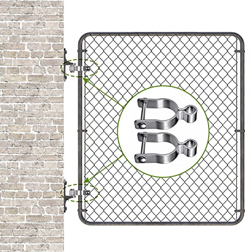 Insaga 304 Stainless Steel Gate Hinges 2Pcs for 1-3/8" Chain Link Fence Post, Heavy Duty Female Hinges with 5/8" Pin, Nut/Bolt Included - Fit Barn, Farm, Cattle Gates - color: Female-1-3/8''-2pcs