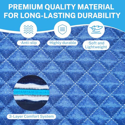All-Purpose Western Saddle Pad for Horses – Diamond Quilted Breathable Horse Saddle Pad with Shock-Absorbing Cushion, Lightweight Equestrian Gear for Riding & Training, Blue