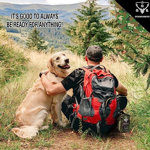 Operation Good Boy Tactical Pet First Aid Kit - Essential Supplies for Canine Mishaps - Lightweight, Waterproof Nylon Tote with Antiseptic Wipes, Antibiotic Ointment, Dressing, and Gauze