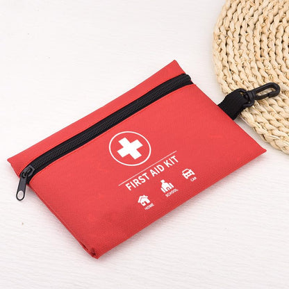 First Aid Kit Bags with Carabiner Empty Waterproof Compact Trauma Medical Kits for Medicine Orgaziser Bags for Home Office Car Travel Camping Hiking Boating First Aid Pouches Case with Zipper - color: Red and white label