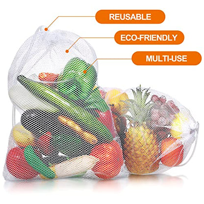 TecUnite 10 Pack Mesh Drawstring Bags for Laundry, 11.8 x 7.5 Inch, White - color: White, size: 11.8 x 7.5 Inch