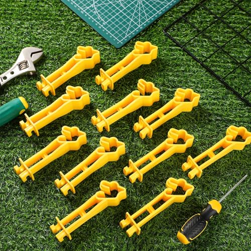 Outus 50pcs Reversed Extender Electric Fence TPost Insulators Snap, Yellow - color: Yellow