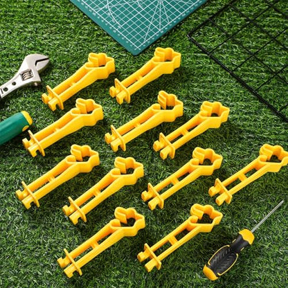 Outus 50pcs Reversed Extender Electric Fence TPost Insulators Snap, Yellow - color: Yellow