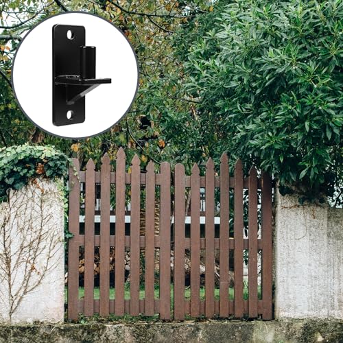 Wall Mount Gate Hinges, Black Farm Gate Hinge, 4 Pack Chain Link Fence Gate Hinge with 5/8 Hinge Pin (Screws Included), Heavy Duty Gate Hinges for Metal Gates Wooden Fences… - color: Black-4PCS