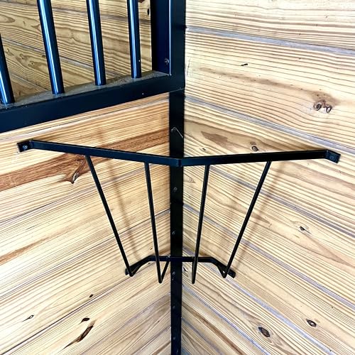 Dutch Ranch Heavy Duty Steel Corner Wall Hay Rack, Black, 24'' Long
