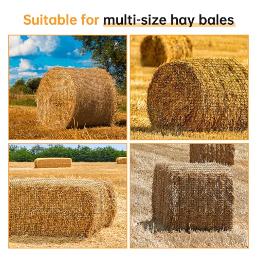 Round Bale Hay Net 5x5ft LargeRound Bale Hay Nets for Horses HeavyDuty Slow Feed Hay Net Black KnotlessDesign for Horse, Cattle, Goat
