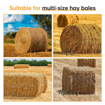 Round Bale Hay Net 5x5ft LargeRound Bale Hay Nets for Horses HeavyDuty Slow Feed Hay Net Black KnotlessDesign for Horse, Cattle, Goat