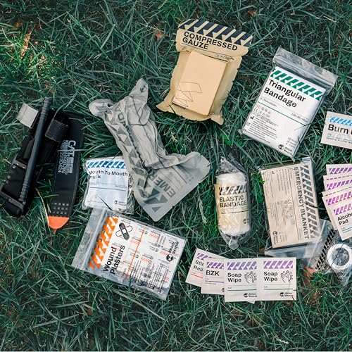 RHINO RESCUE IFAK Trauma Kit Standard with CAT Tourniquet Camouflage | Military-Grade, Massive Bleeding Control, Tactical Molle Pouch, Professional First Aid Kit, HSA/FSA Approved - color: Camouflage