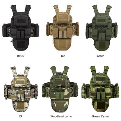 YAKEDA Tactical Training Vest with PALS System - Multi-Pocket Adjustable Straps Quick-Release Buckle for Hunting - color: Cavalry Green