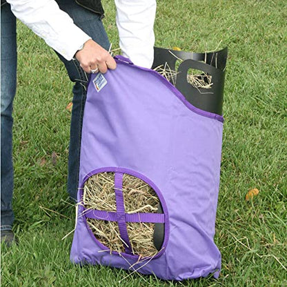 Dura-Tech Nylon Hay Bag for Horses | Color Navy | Enhances Digestion with Slow Consumption | Minimizes Hay Waste | Extremely Durable 600 Denier PVC Construction - color: Navy