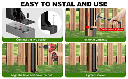 Fence Post Repair Kit (Separation 16.9+17.9",2 pcs) - size: Separation (16.9+17.9")