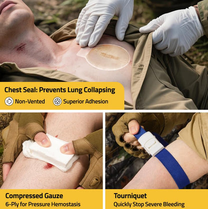 CVLIFE First Aid Kit with MOLLE Pouch, Comprehensive Trauma Kit