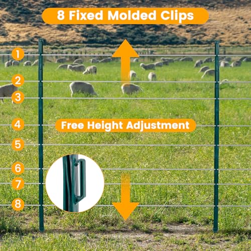 Electric Fence Posts 25 Pack, Green 48 inch Step in Fence Posts - color: Green, size: 48 INCH-25 PCS
