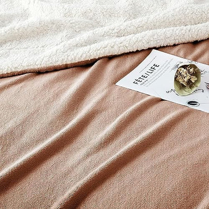 IR Imperial Rooms 9 Pack Bulk Queen Sherpa Blankets 90x90 Camel - color: Camel, size: Full/Queen (Pack of 9)