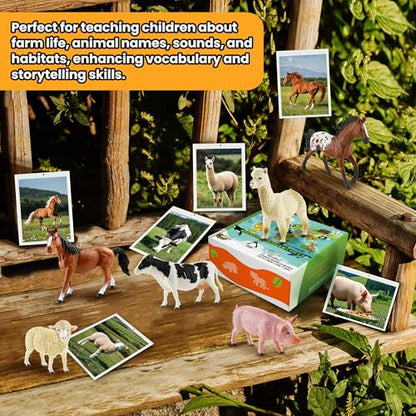 Zippytots 6PCS Farm Animal Toys for Kids 3-5 Realistic Plastic Farm Animal Figurines Educational Learning Toy for Toddlers Boys Girls Kids Farm Toys - style: 6-PC Farm Animal Figures Set