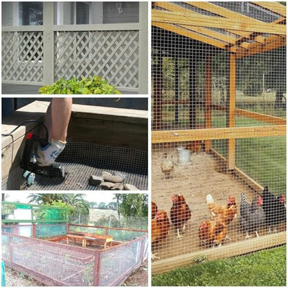 Hardware Cloth 4'' x 10' 1/2 in Galvanized Wire Mesh Roll (19 GA) Chicken Wire Fence Roll for Chicken Pen/coop Fences, Screen mesh, Rabbit/Snake Fences, Poultry enclosures, Handicraft Making, etc. - size: 4In x 10Ft