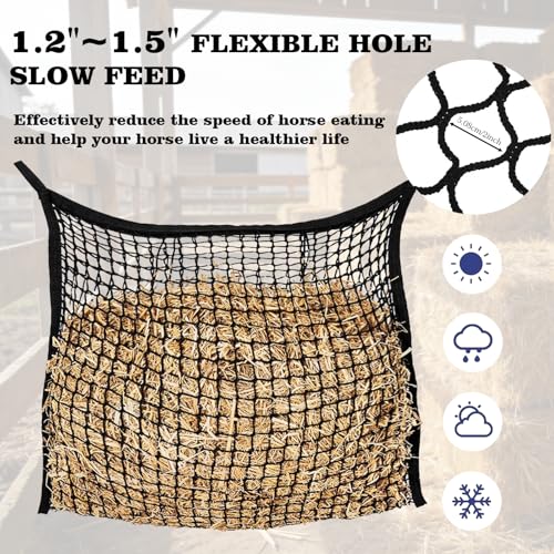 2 Pack Slow Feed Hay Nets for Horses, Goats and Cattle
