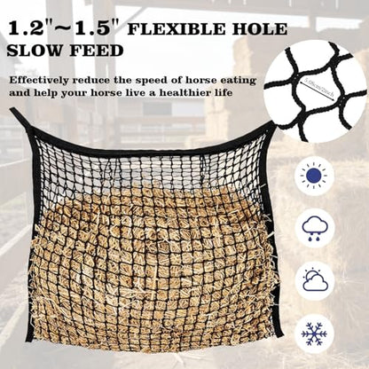 2 Pack Slow Feed Hay Nets for Horses, Goats and Cattle