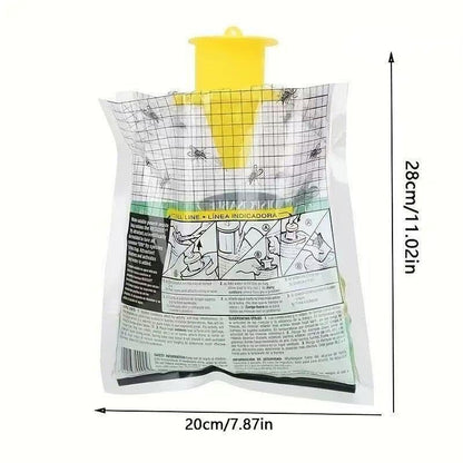 10-Pack Hanging Fly Trap Set with Disposable Bags; Includes Bait, Non-Toxic; Ideal for Backyards, Farms, Barns, Patios, and Gardens