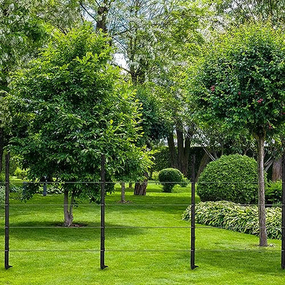 Sintuff 50 Pack Electric Fence Posts, 40 Inch Plastic Step in Heavy Duty Sturdy Fence Posts for Farm Garden Yard Temporary Outdoor Wire Fencing(Black) - color: Black