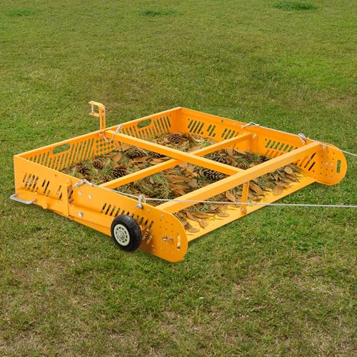 2-in-1 Horse Paddock Cleaner &Tow Behind Trailer, Yard Sweeper for ATV UTV