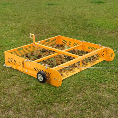 2-in-1 Horse Paddock Cleaner &Tow Behind Trailer, Yard Sweeper for ATV UTV