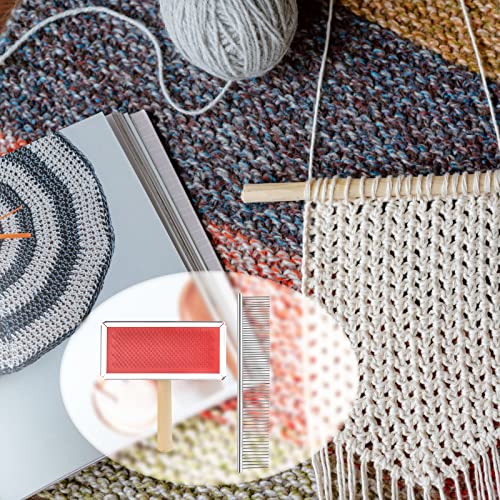 2 pack macrame fringe comb set stainless steel comb for making knitting cord rope macrame plant hangers wall hangings pets hair combing