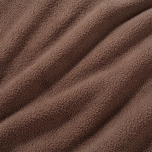 Berkshire Blanket Microfleece Queen Size Bed Blanket Taupe, Lightweight Soft Breathable Plush Micro Fleece Blanket for Bed Couch Sofa, 90x90 Inches - color: Foal, size: Full/Queen