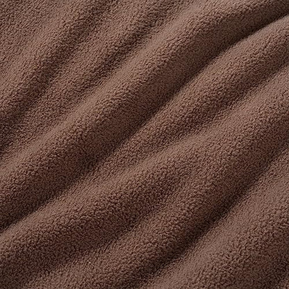 Berkshire Blanket Microfleece Queen Size Bed Blanket Taupe, Lightweight Soft Breathable Plush Micro Fleece Blanket for Bed Couch Sofa, 90x90 Inches - color: Foal, size: Full/Queen