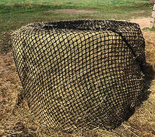 KNOTLESS HEAVYDUTY 4-5mm Thick Round Bale Slow Feed Hay Net (4x5)