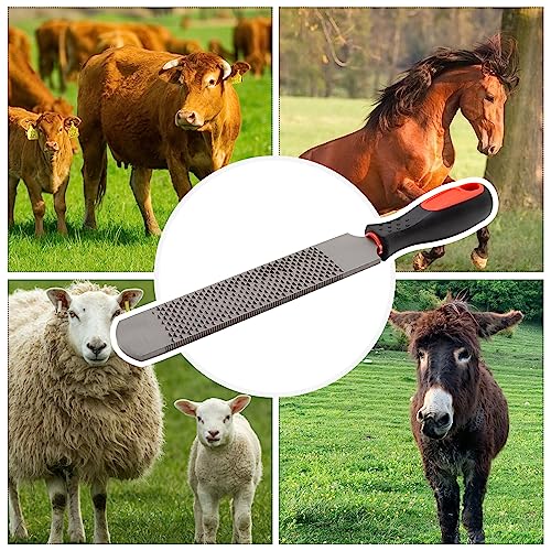 MDEOOSKY 12.5 Inches Horseshoe File, Horseshoe File with Rubber Handle, Double-Sided Hoof Rasp File, Farrier Supplies Tool for Repair Horse Hooves, Goat Hooves, Cow Hooves and Wood Working