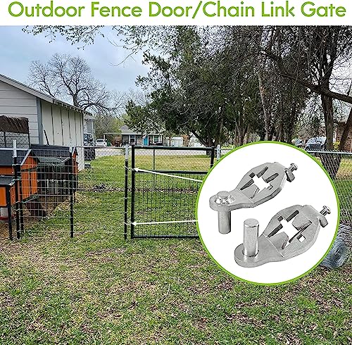 T-Post Gate Hinge Pins - Heavy Duty Gate Hanger, Hang a gate from a Metal T Post, Steel Gate Hinges Target Hanger for Farm Gate, Garden & Backyard Gate, Easy to Install. (Patent)