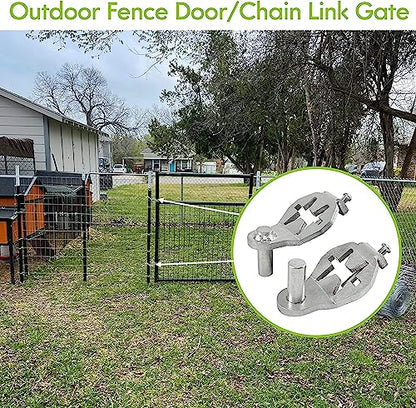 T-Post Gate Hinge Pins - Heavy Duty Gate Hanger, Hang a gate from a Metal T Post, Steel Gate Hinges Target Hanger for Farm Gate, Garden & Backyard Gate, Easy to Install. (Patent)