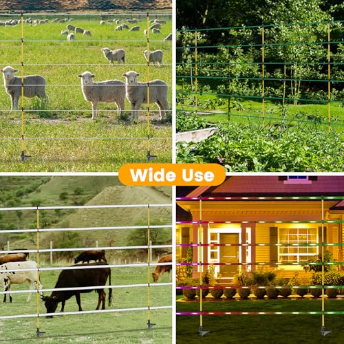 50 PCS Electric Fence Posts, 3/8" x 50" Step in Fence Post - size: 50Inch-50PCS