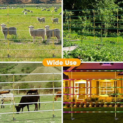50 PCS Electric Fence Posts, 3/8" x 50" Step in Fence Post - size: 50Inch-50PCS