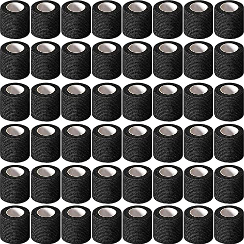 Treela 64 Pack 2" X 5 Yards Self Adhesive Bandage Wrap Black - color: Black, size: 2 Inch X 5 Yard