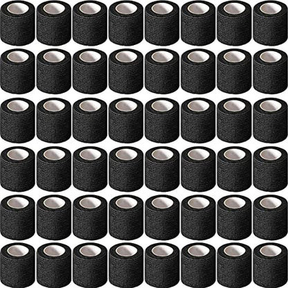 Treela 64 Pack 2" X 5 Yards Self Adhesive Bandage Wrap Black - color: Black, size: 2 Inch X 5 Yard