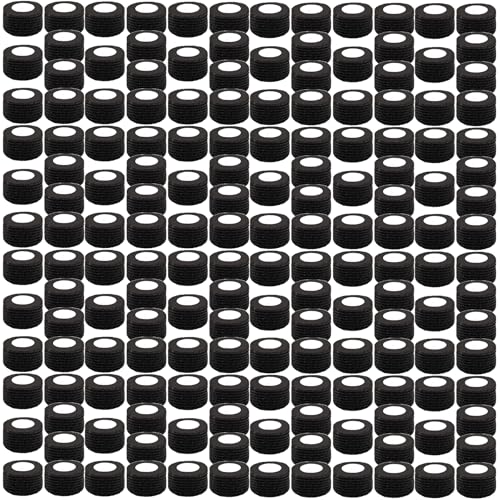 BQTQ 168 Rolls Elastic Adhesive Tape 1 Inch Self Adherent Bandages(Black) - color: Black, size: 1 Inch