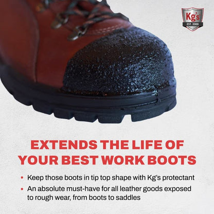 Kg's Boot Guard Brush On Toe Protection – Brush On Liquid for Tough, Long-Lasting Safety Protection on Boots - color: Brown, style: 2 Ounces