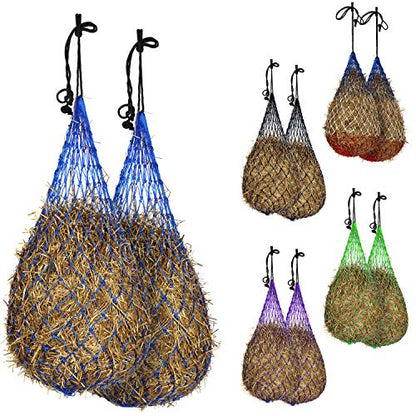 Majestic Ally Hay Net, Set of 2, Length - 54”, Holes 3"x3" for Horses - color: Royal Blue