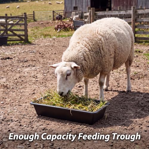 Geelin 4 Pcs 4.5 Gallon/18 Quart Plastic Livestock Water Trough, Black - color: Black, size: 4.5 Gallon/18 Quart