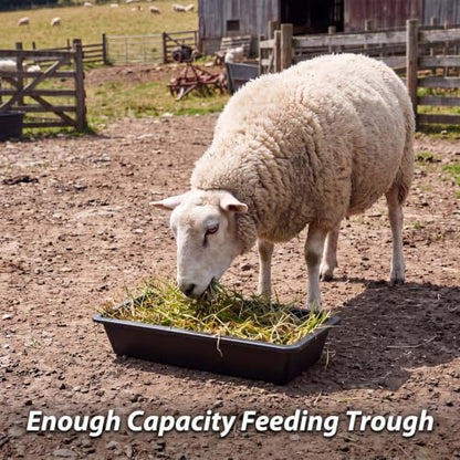 Geelin 4 Pcs 4.5 Gallon/18 Quart Plastic Livestock Water Trough, Black - color: Black, size: 4.5 Gallon/18 Quart