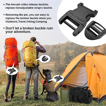 1" Buckle Quick Side Release Buckle,Adjustable No Sewing Clip,Plastic Replacement for Nylon Webbing Straps,Backpack Pack Belt - color: 2 Pcs 1 Inch