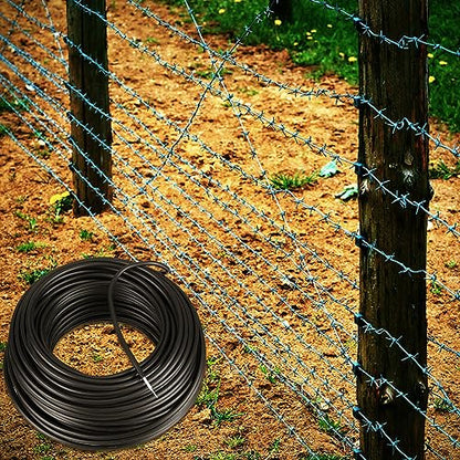 Kanayu Electric Fence Wire Double Insulated,Black,100 Ft, 14 Guage - size: 100 Ft, 14 Guage
