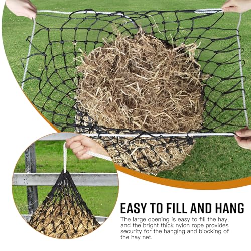 2 PCS Slow Feed Hay Net for Horses Designed with 1.75 in, 36 Inch