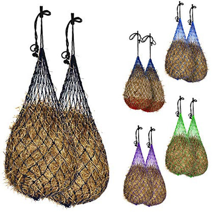 Majestic Ally Hay Net, Set of 2, Length - 54”, Holes 3"x3" for Horses - color: Black