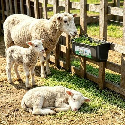 Chicken Feeder Waterer Set, Hanging Fence Feed Trough for Livestock Poultry, Chicken Feeder Bucket for Goat Sheep Deer Poultry Duck Gooses（ 2 * 2.7 Quart ） - color: Black