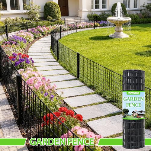 PVC Coated Wire Mesh Fence – 24in H x 100ft L Farm & Garden Wire Fencing, 2" x 3" Square Mesh, 16 Gauge Black Metal Wire for Chicken,Dog,Vegetable Garden,Poultry Fencing,Livestock and Animal Barrier - color: Black, size: 2"x3" 24inx100ft