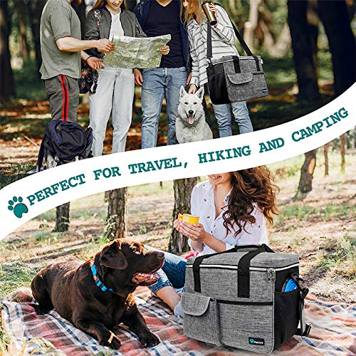 PetAmi Dog Travel Bag Organizer, Pet Supplies Tote Diaper Bag, Gray Medium - color: Grey, size: Medium - 14.5"L x 8"W x 12.0"H