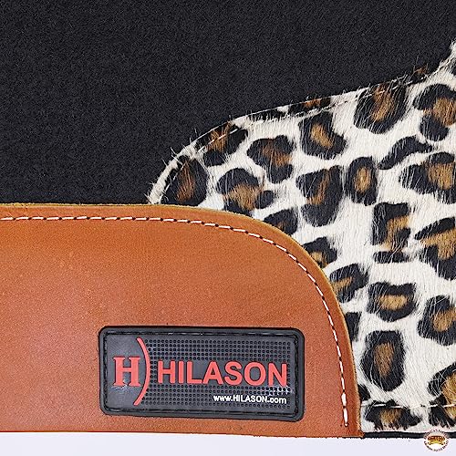 HILASON Western Wool Felt Horse Saddle Pad Black-Cheetah